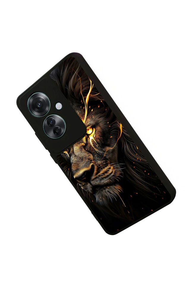 Oppo Reno 11F Uyumlu Aslan Tasarımlı Glossy Premium Kılıf