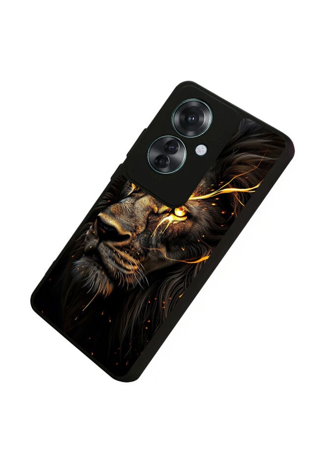 Oppo Reno 11F Uyumlu Aslan Tasarımlı Glossy Premium Kılıf