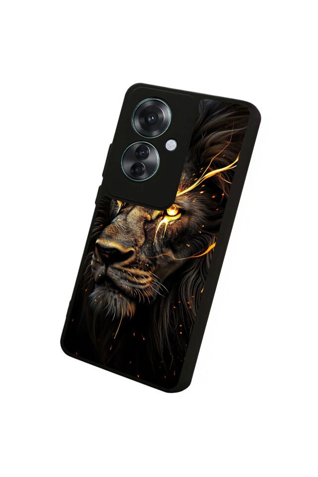 Oppo Reno 11F Uyumlu Aslan Tasarımlı Glossy Premium Kılıf