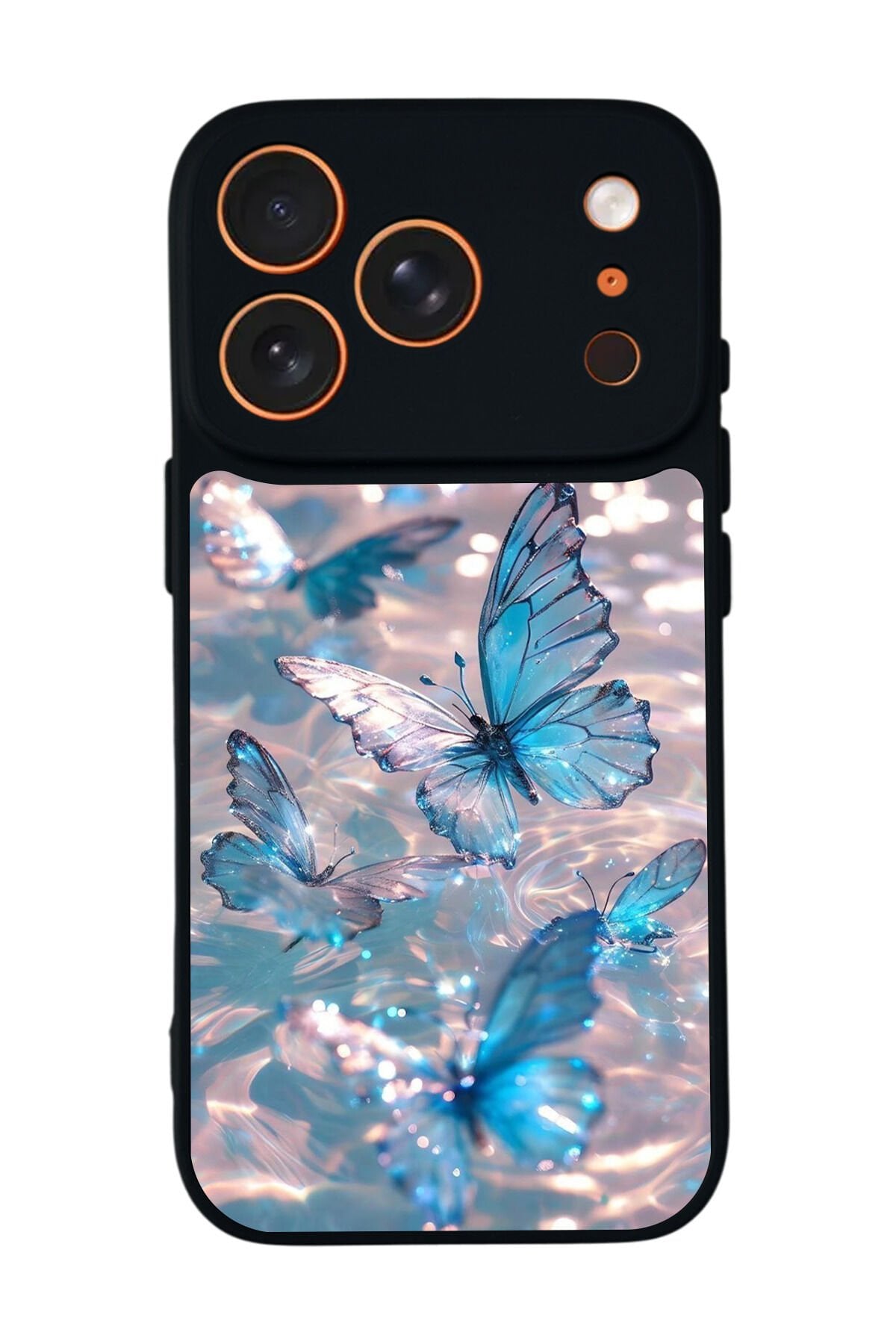 iPhone 17 Pro Uyumlu Kelebek Tasarımlı Glossy Premium Kılıf