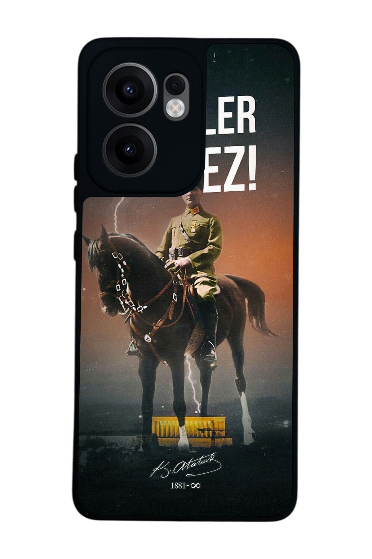 Oppo Reno 13F Uyumlu Mustafa Kemal Ataturk Tasarımlı Glossy Premium Kılıf
