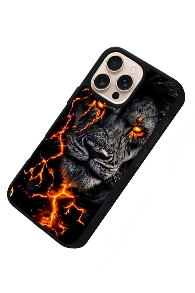 iPhone 15 Pro Max Uyumlu Aslan Tasarımlı Glossy Premium Kılıf
