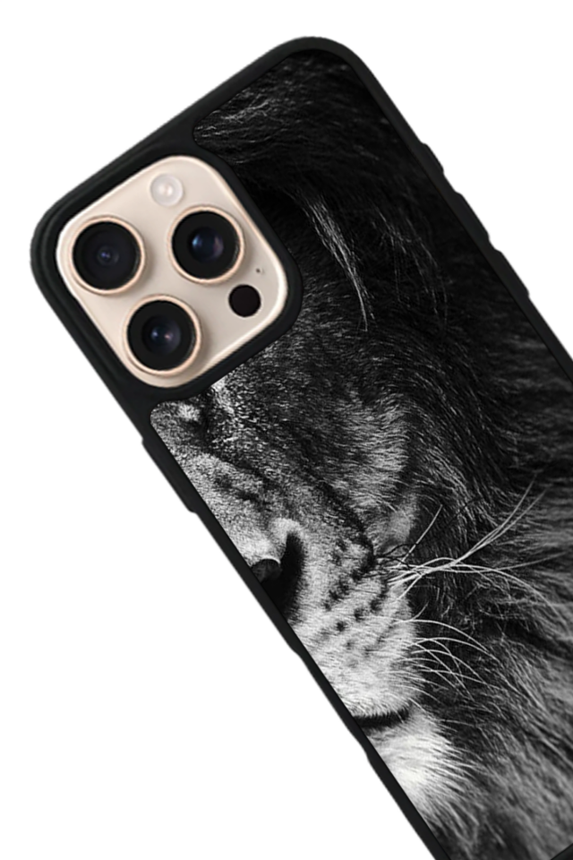 iPhone 16 Pro Uyumlu Aslan Tasarımlı Glossy Premium Kılıf