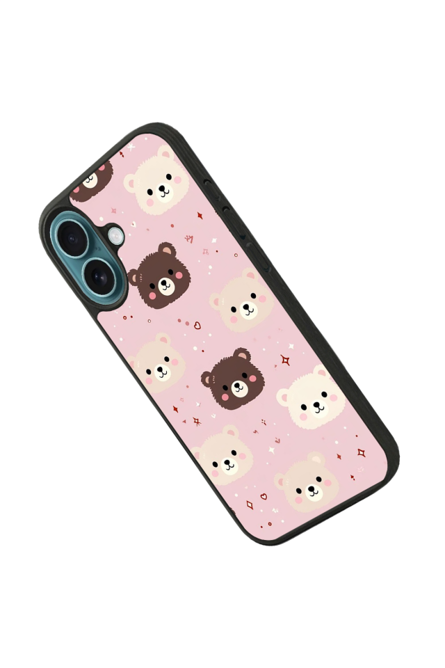 iPhone 16 Uyumlu Ayı Tasarımlı Glossy Premium Kılıf