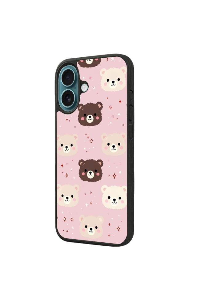 iPhone 16 Uyumlu Ayı Tasarımlı Glossy Premium Kılıf