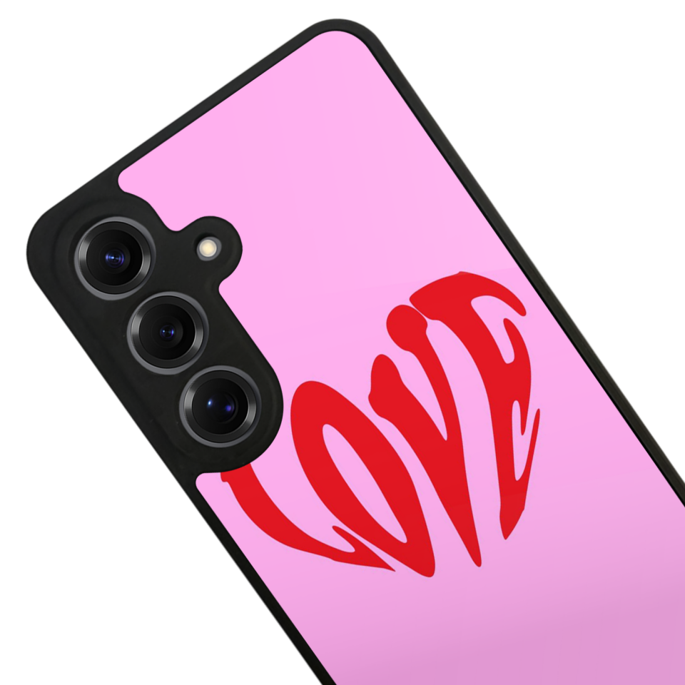 Samsung Galaxy S25 Uyumlu Kalp Love Tasarımlı Glossy Premium Kılıf
