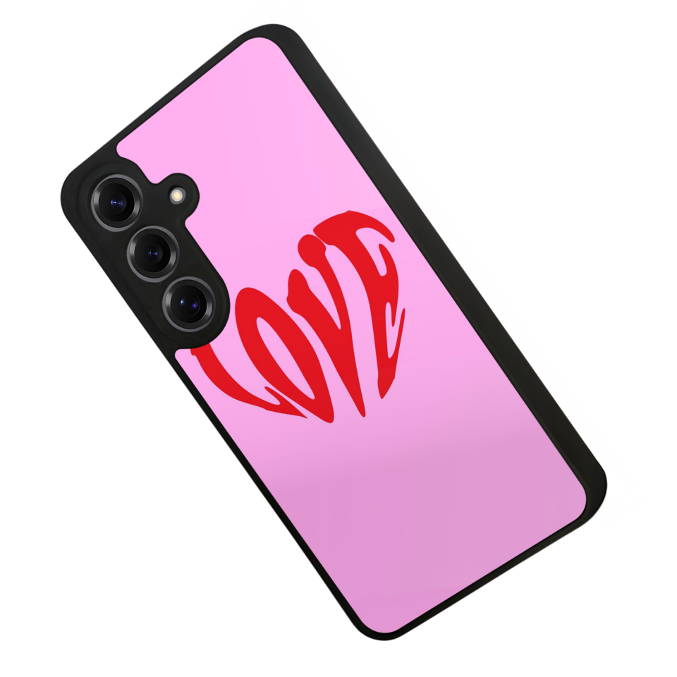 Samsung Galaxy S25 Uyumlu Kalp Love Tasarımlı Glossy Premium Kılıf