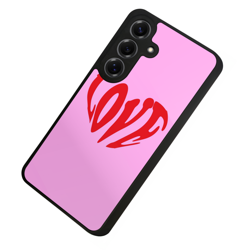 Samsung Galaxy S25 Uyumlu Kalp Love Tasarımlı Glossy Premium Kılıf