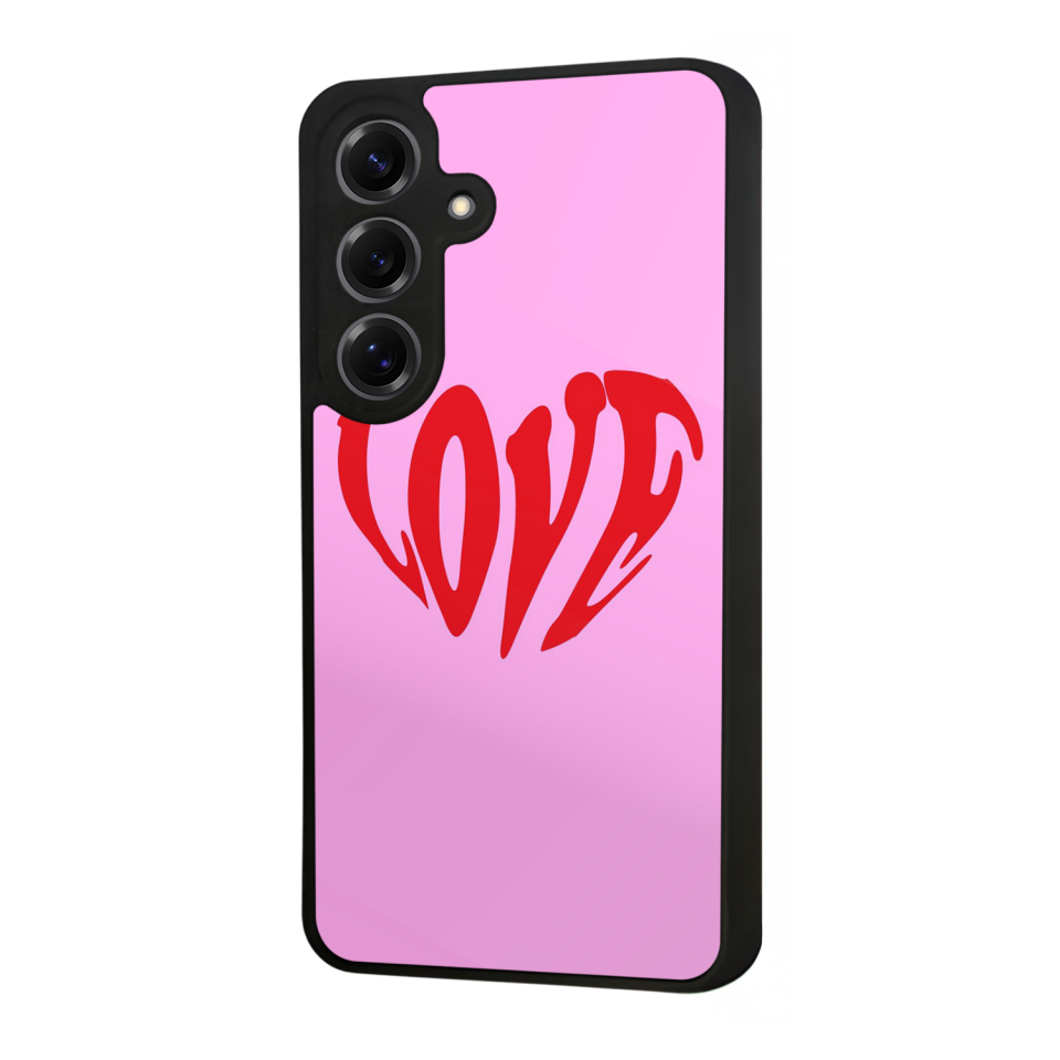 Samsung Galaxy S25 Uyumlu Kalp Love Tasarımlı Glossy Premium Kılıf