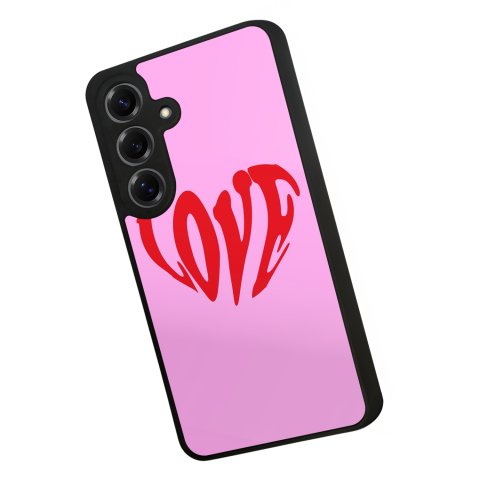 Samsung Galaxy S25 Uyumlu Kalp Love Tasarımlı Glossy Premium Kılıf