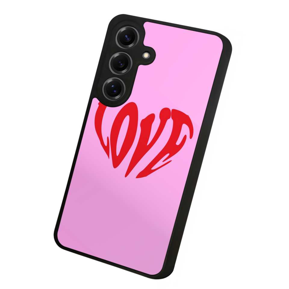 Samsung Galaxy S25 Uyumlu Kalp Love Tasarımlı Glossy Premium Kılıf