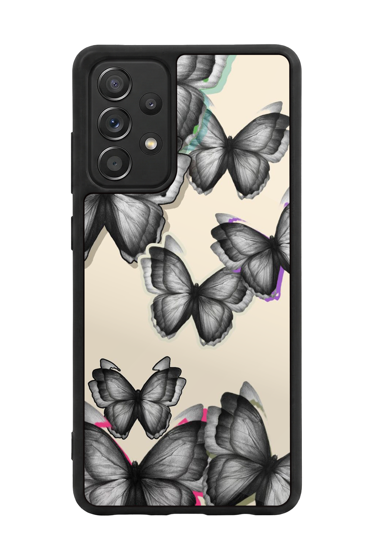 Samsung Galaxy A72 Uyumlu Kelebek Tasarımlı Glossy Premium Kılıf