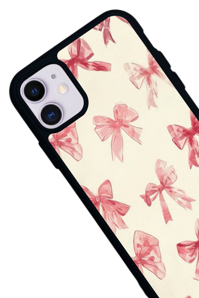 iPhone 11 Uyumlu Kurdele Tasarımlı Glossy Premium Kılıf