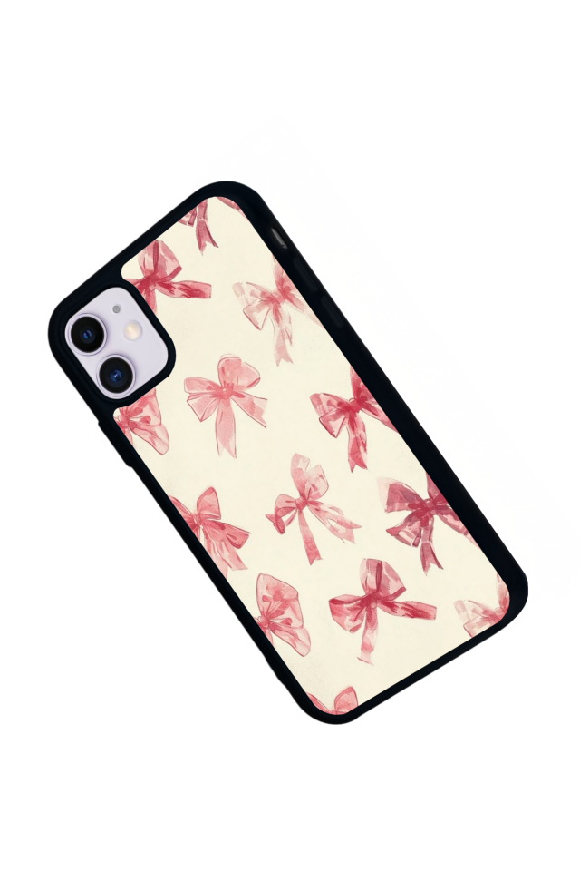 iPhone 11 Uyumlu Kurdele Tasarımlı Glossy Premium Kılıf