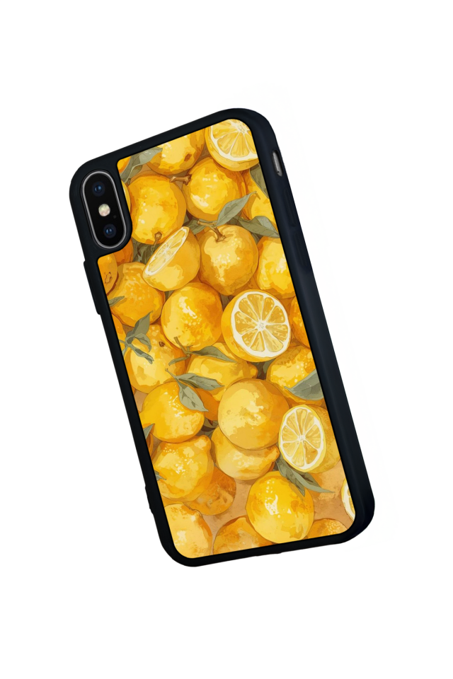 iPhone XS Max Uyumlu Limon Tasarımlı Glossy Premium Kılıf