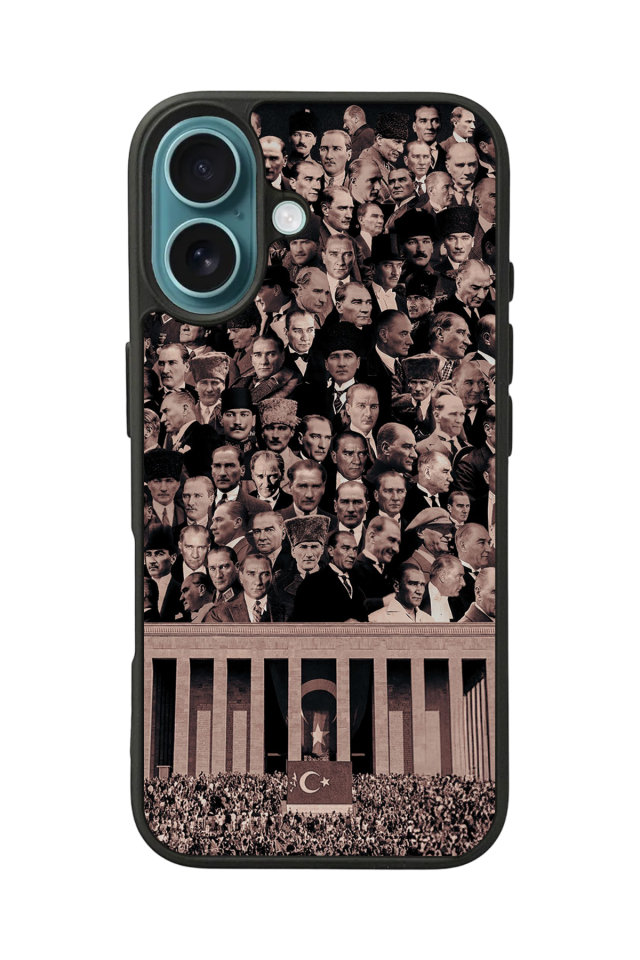 iPhone 16 Plus Uyumlu Mustafa Kemal Ataturk Tasarımlı Glossy Premium Kılıf