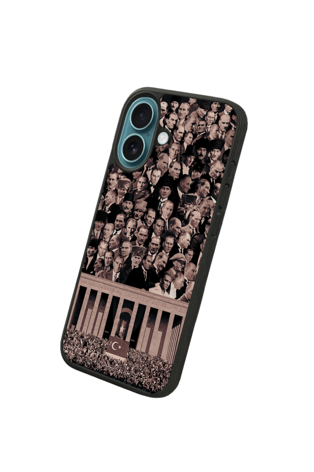 iPhone 16 Plus Uyumlu Mustafa Kemal Ataturk Tasarımlı Glossy Premium Kılıf