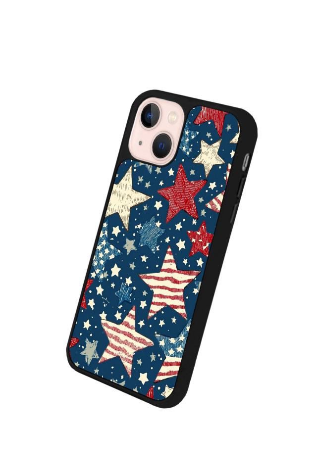 iPhone 15 Uyumlu Retro Yildizlar Tasarımlı Glossy Premium Kılıf
