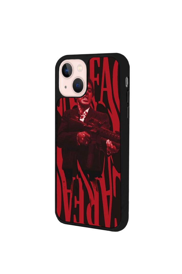 iPhone 14 Plus Uyumlu Scarface Tasarımlı Glossy Premium Kılıf