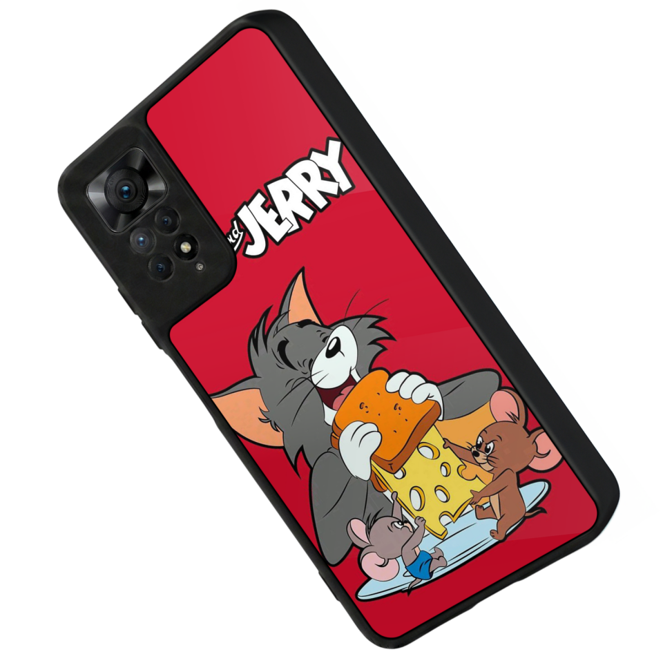 Xiaomi Redmi Note 11 Pro Uyumlu Tom And Jerry Tasarımlı Glossy Premium Kılıf