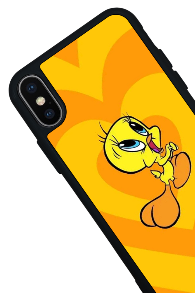 iPhone X/ XS Uyumlu Tweety Tasarımlı Glossy Premium Kılıf