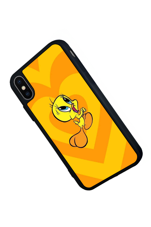 iPhone X/ XS Uyumlu Tweety Tasarımlı Glossy Premium Kılıf