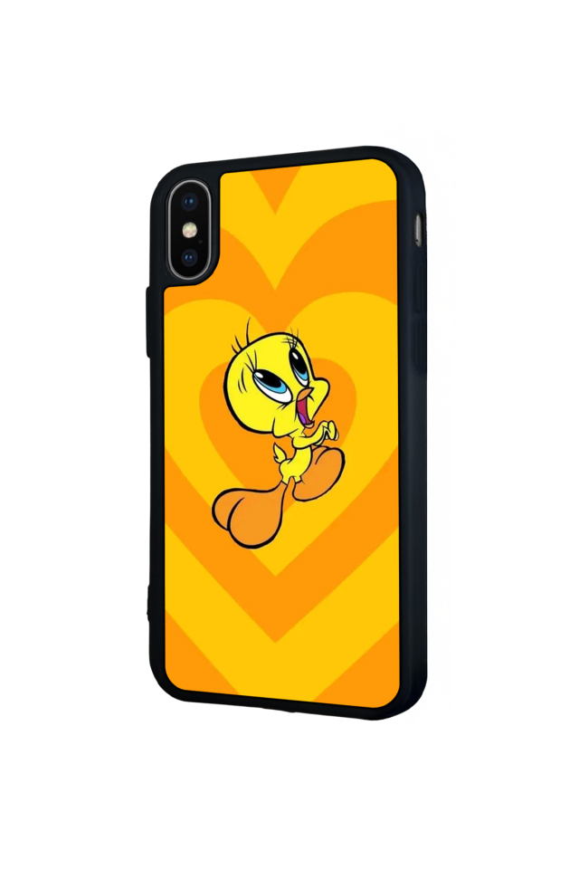 iPhone X/ XS Uyumlu Tweety Tasarımlı Glossy Premium Kılıf
