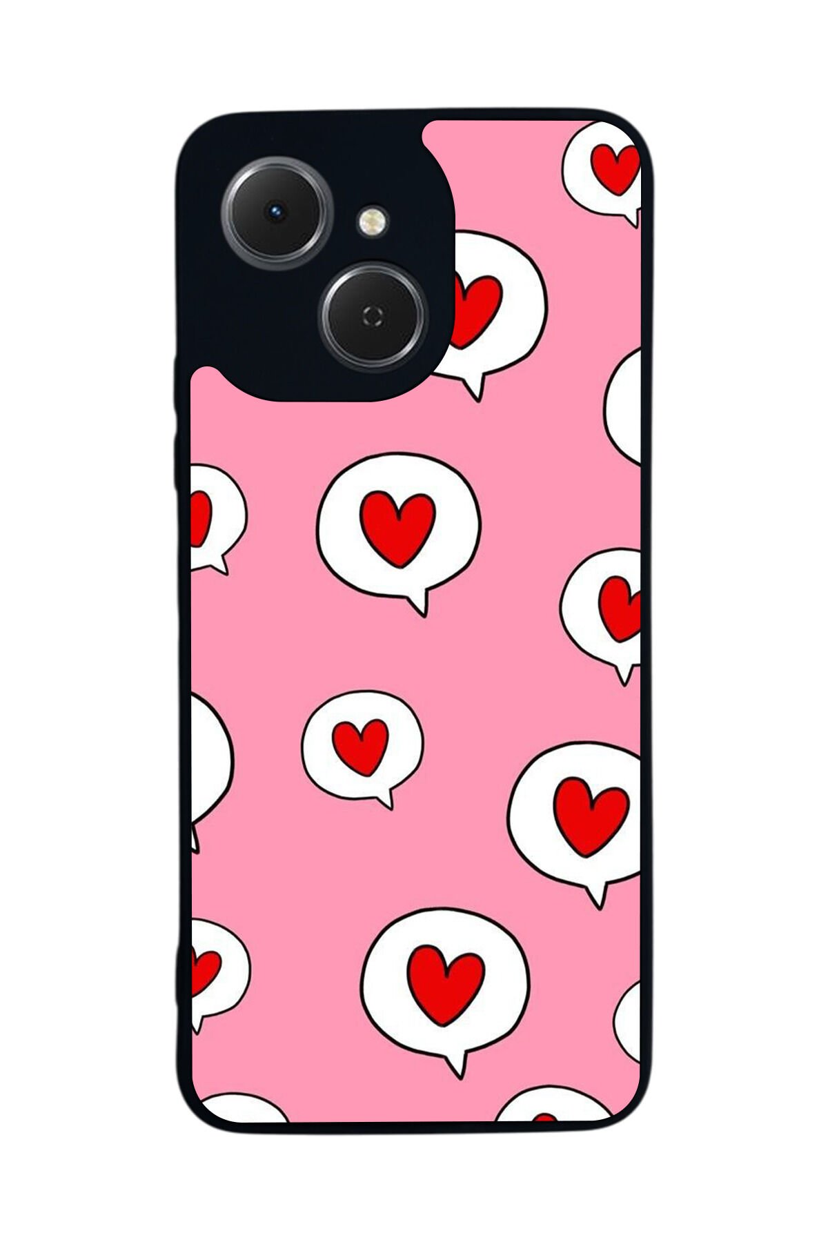 Tecno Spark 40C Uyumlu Kalp Love Tasarımlı Glossy Premium Kılıf