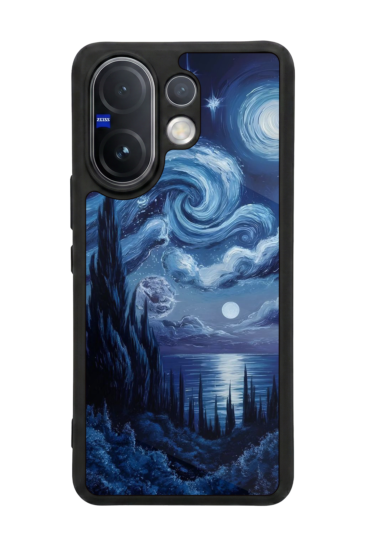 Vivo V60 Uyumlu Ay Tasarımlı Glossy Premium Kılıf