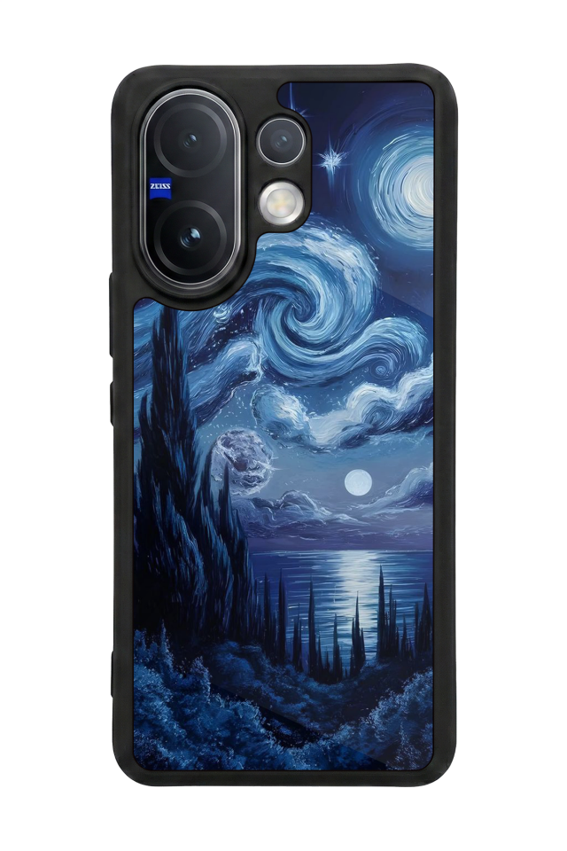 Vivo V60 Uyumlu Ay Tasarımlı Glossy Premium Kılıf