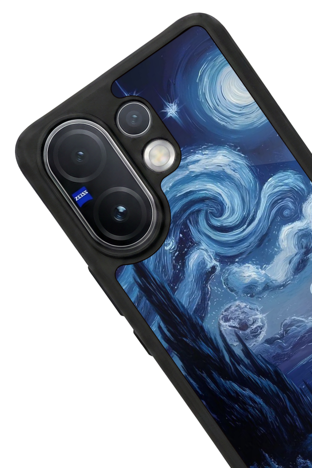 Vivo V60 Uyumlu Ay Tasarımlı Glossy Premium Kılıf