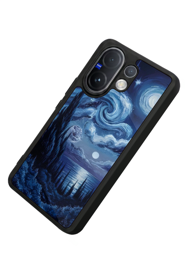 Vivo V60 Uyumlu Ay Tasarımlı Glossy Premium Kılıf