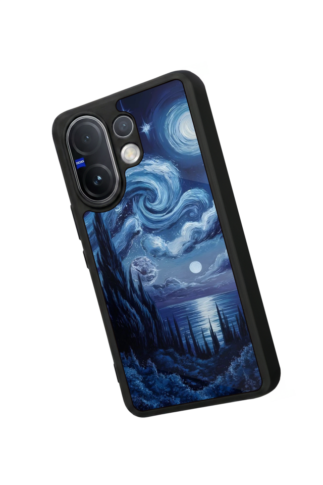 Vivo V60 Uyumlu Ay Tasarımlı Glossy Premium Kılıf