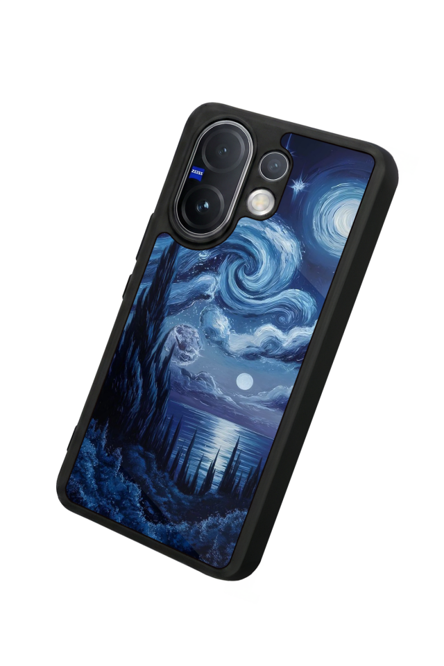 Vivo V60 Uyumlu Ay Tasarımlı Glossy Premium Kılıf