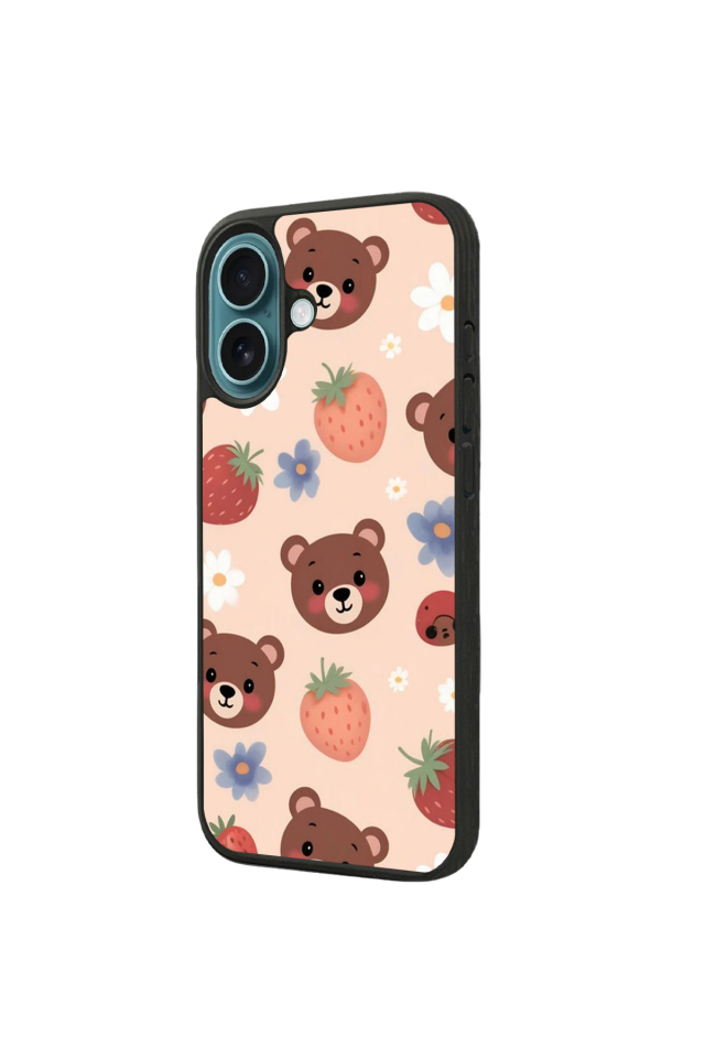 iPhone 16 Uyumlu Ayı Tasarımlı Glossy Premium Kılıf