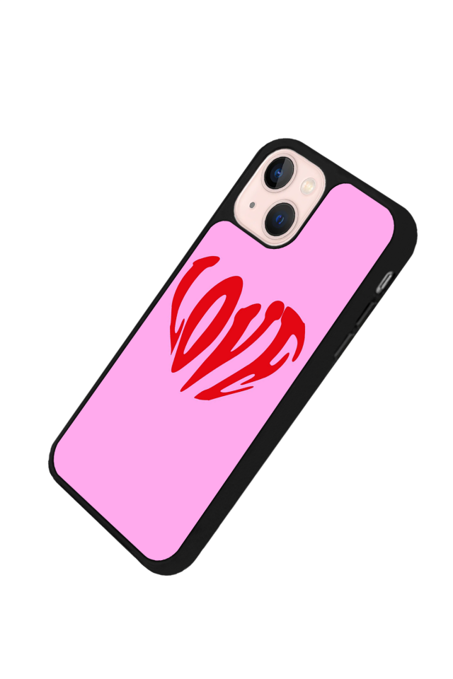 iPhone 13/14 Uyumlu Kalp Love Tasarımlı Glossy Premium Kılıf
