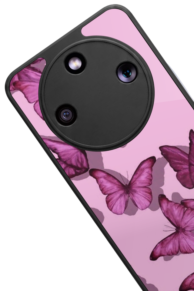 Honor Magic 8 Lite Uyumlu Kelebek Tasarımlı Glossy Premium Kılıf