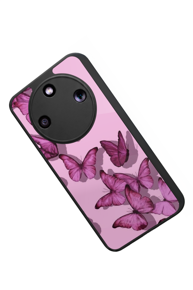 Honor Magic 8 Lite Uyumlu Kelebek Tasarımlı Glossy Premium Kılıf