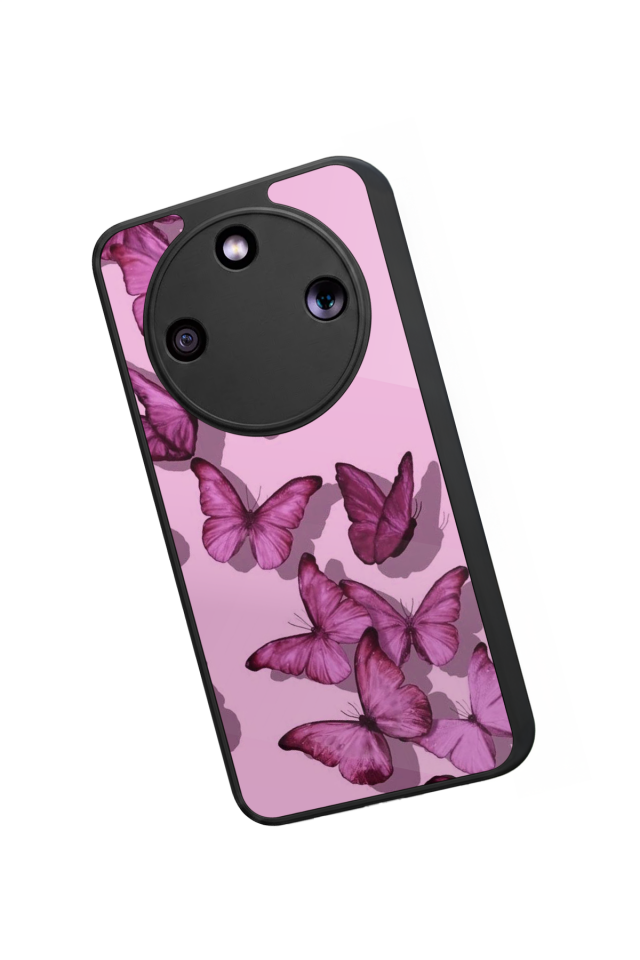 Honor Magic 8 Lite Uyumlu Kelebek Tasarımlı Glossy Premium Kılıf