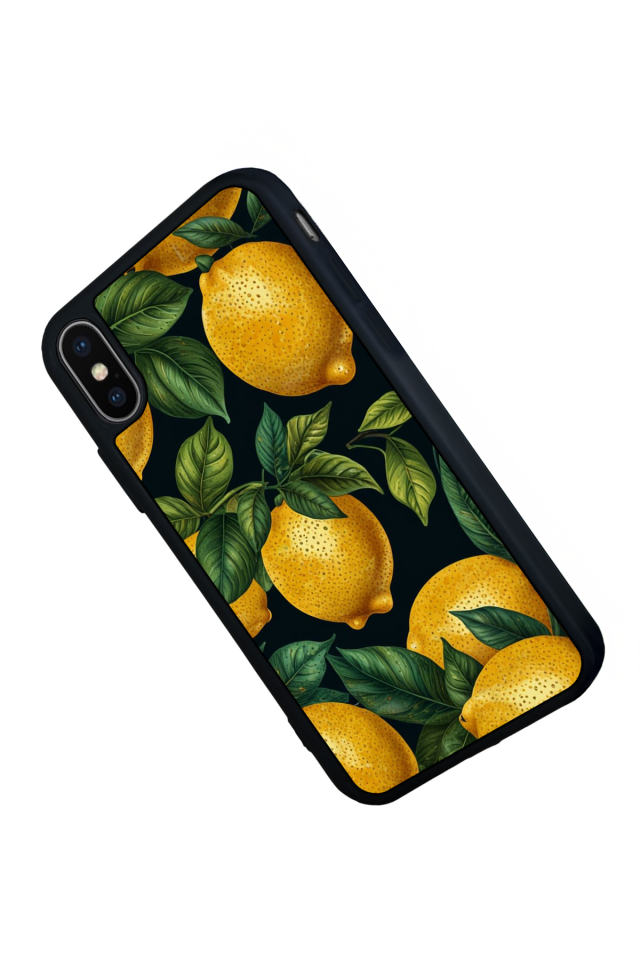 iPhone XS Max Uyumlu Limon Tasarımlı Glossy Premium Kılıf