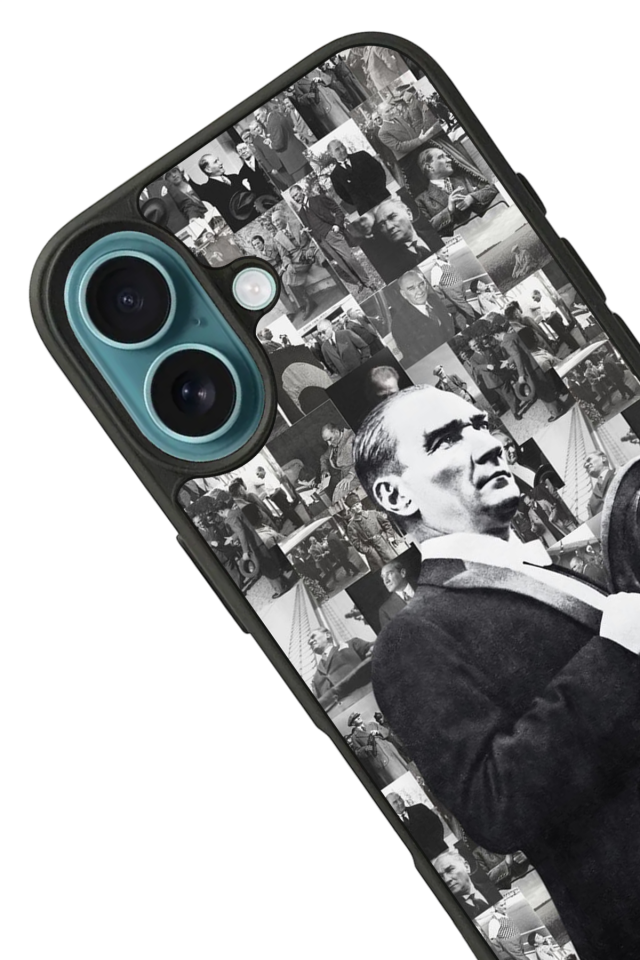 iPhone 16 Plus Uyumlu Mustafa Kemal Ataturk Tasarımlı Glossy Premium Kılıf