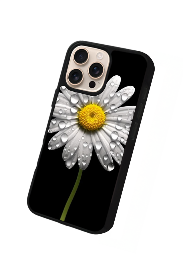 iPhone 14 Pro Max Uyumlu Papatya Tasarımlı Glossy Premium Kılıf
