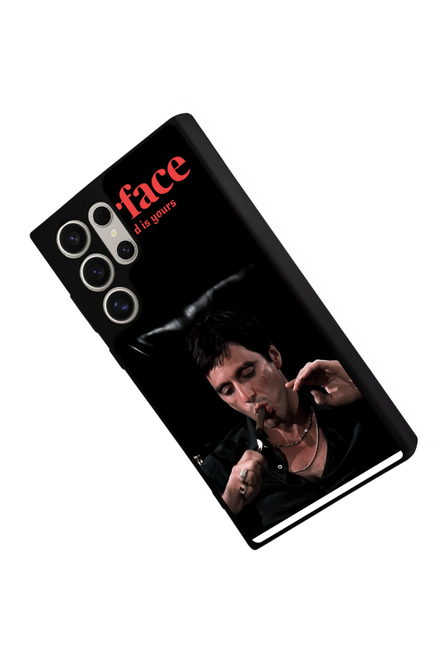Samsung Galaxy S22 Ultra Uyumlu Scarface Tasarımlı Glossy Premium Kılıf