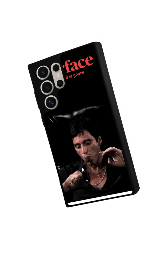 Samsung Galaxy S22 Ultra Uyumlu Scarface Tasarımlı Glossy Premium Kılıf