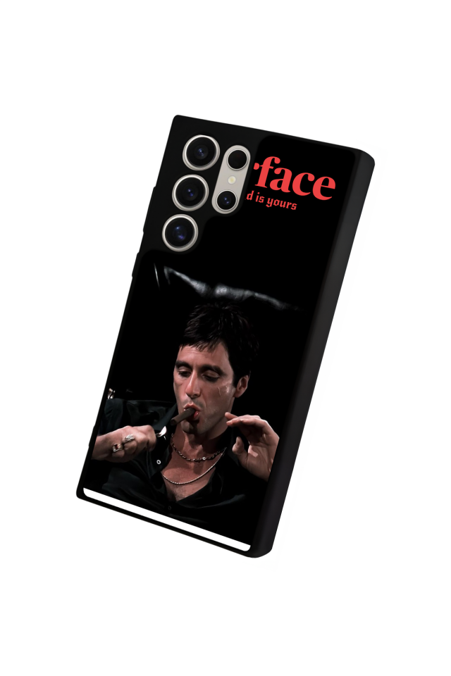 Samsung Galaxy S22 Ultra Uyumlu Scarface Tasarımlı Glossy Premium Kılıf