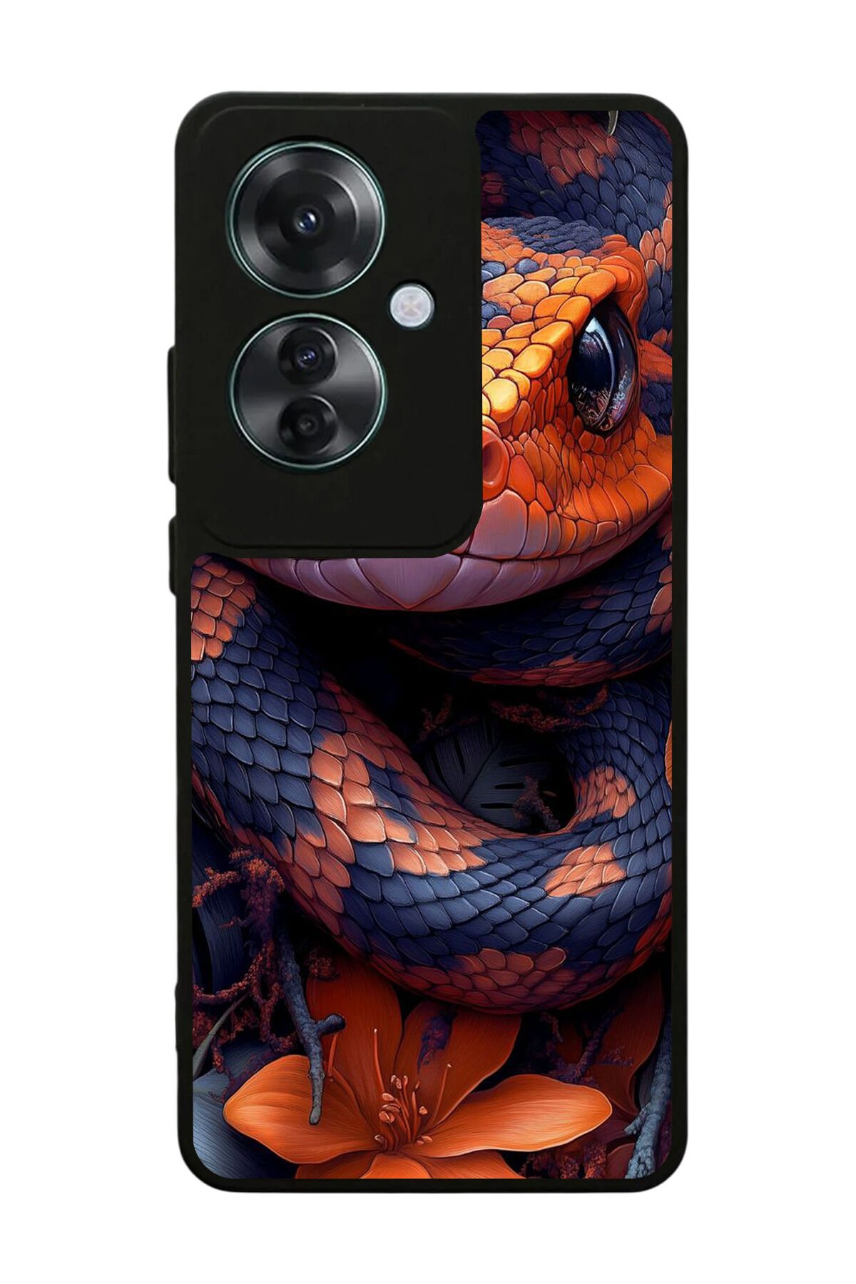 Oppo Reno 11F Uyumlu Yılan Tasarımlı Glossy Premium Kılıf
