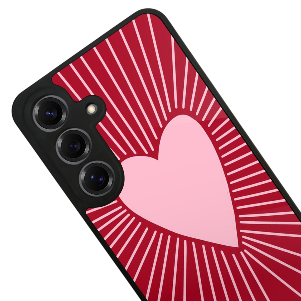 Samsung Galaxy S25 Uyumlu Kalp Love Tasarımlı Glossy Premium Kılıf
