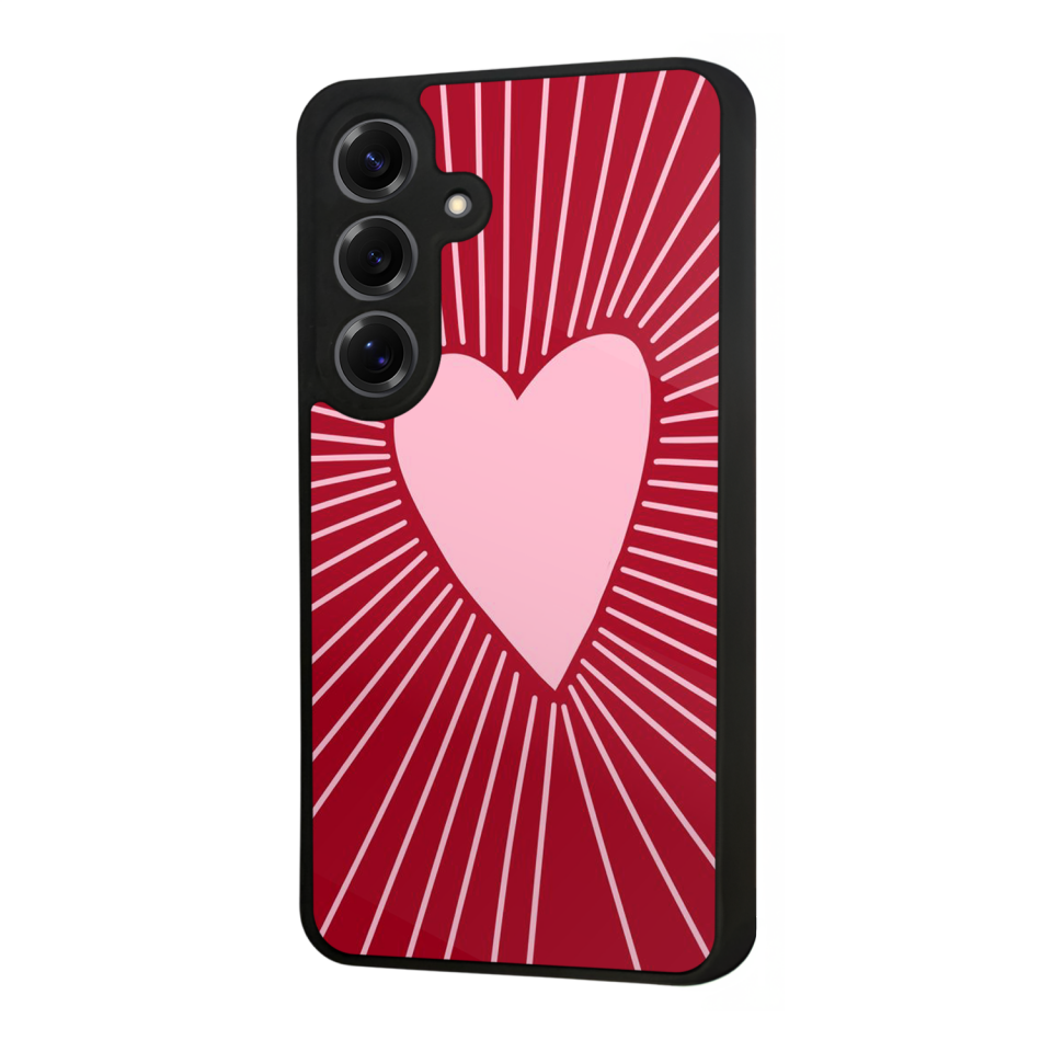Samsung Galaxy S25 Uyumlu Kalp Love Tasarımlı Glossy Premium Kılıf