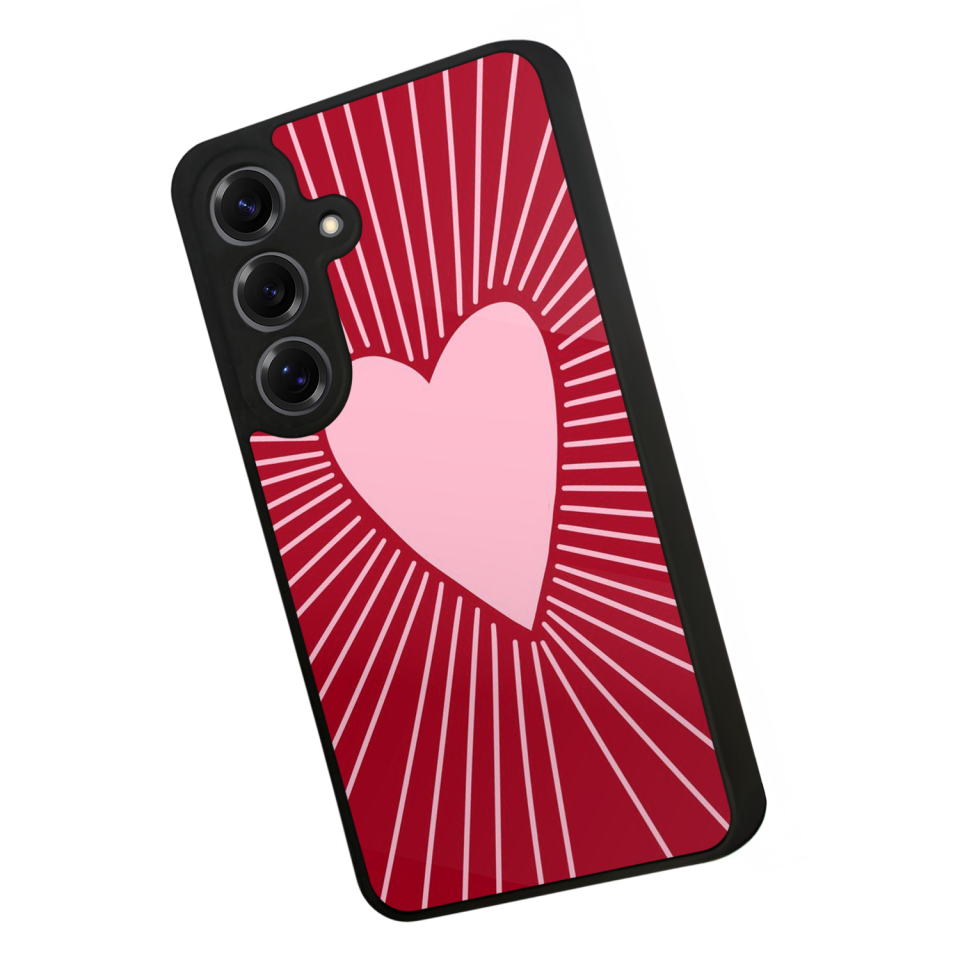 Samsung Galaxy S25 Uyumlu Kalp Love Tasarımlı Glossy Premium Kılıf