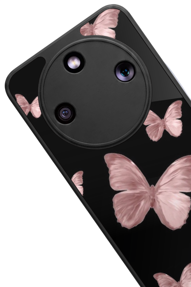 Honor Magic 8 Lite Uyumlu Kelebek Tasarımlı Glossy Premium Kılıf
